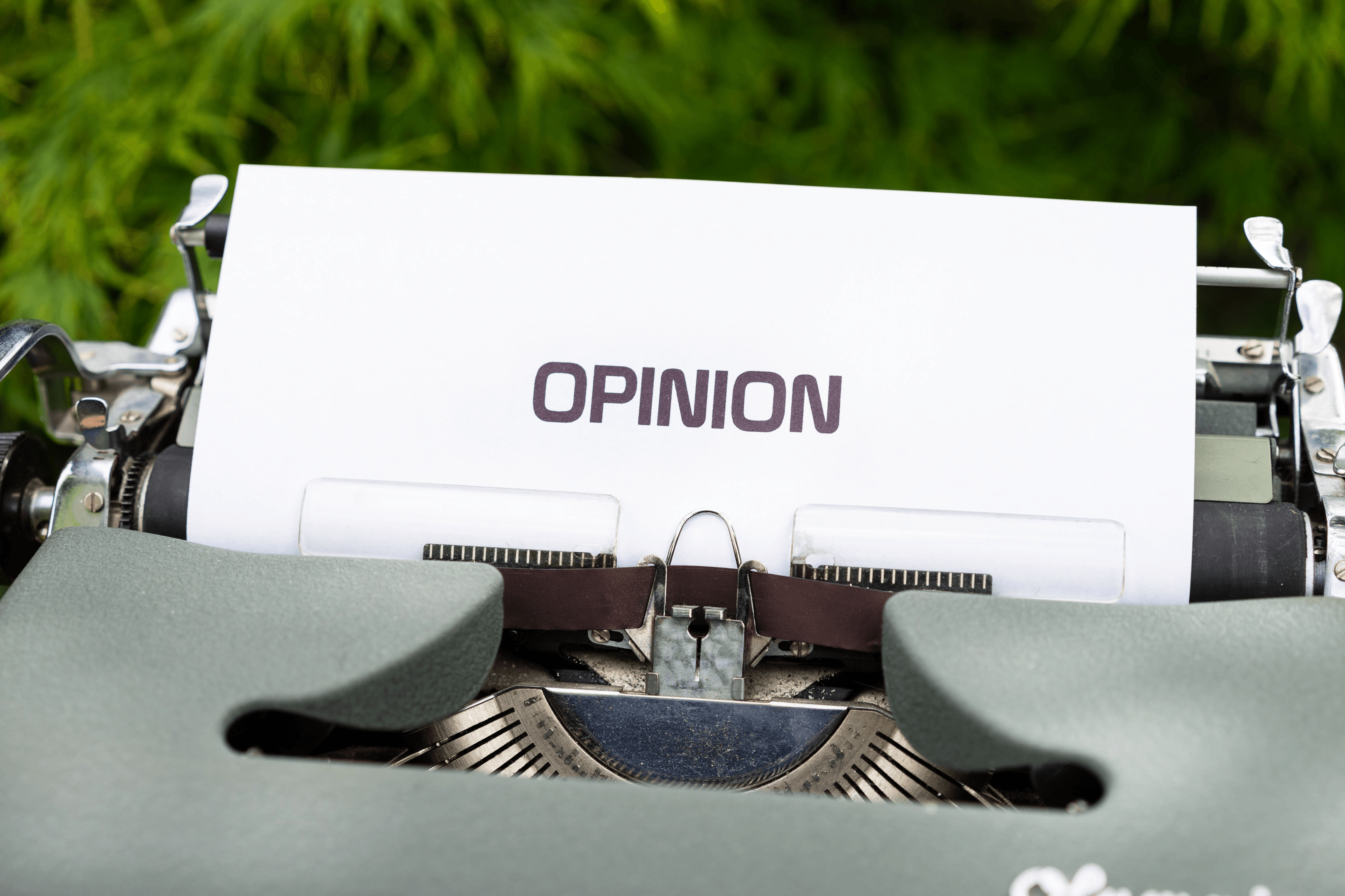 Opinion, typewriter.