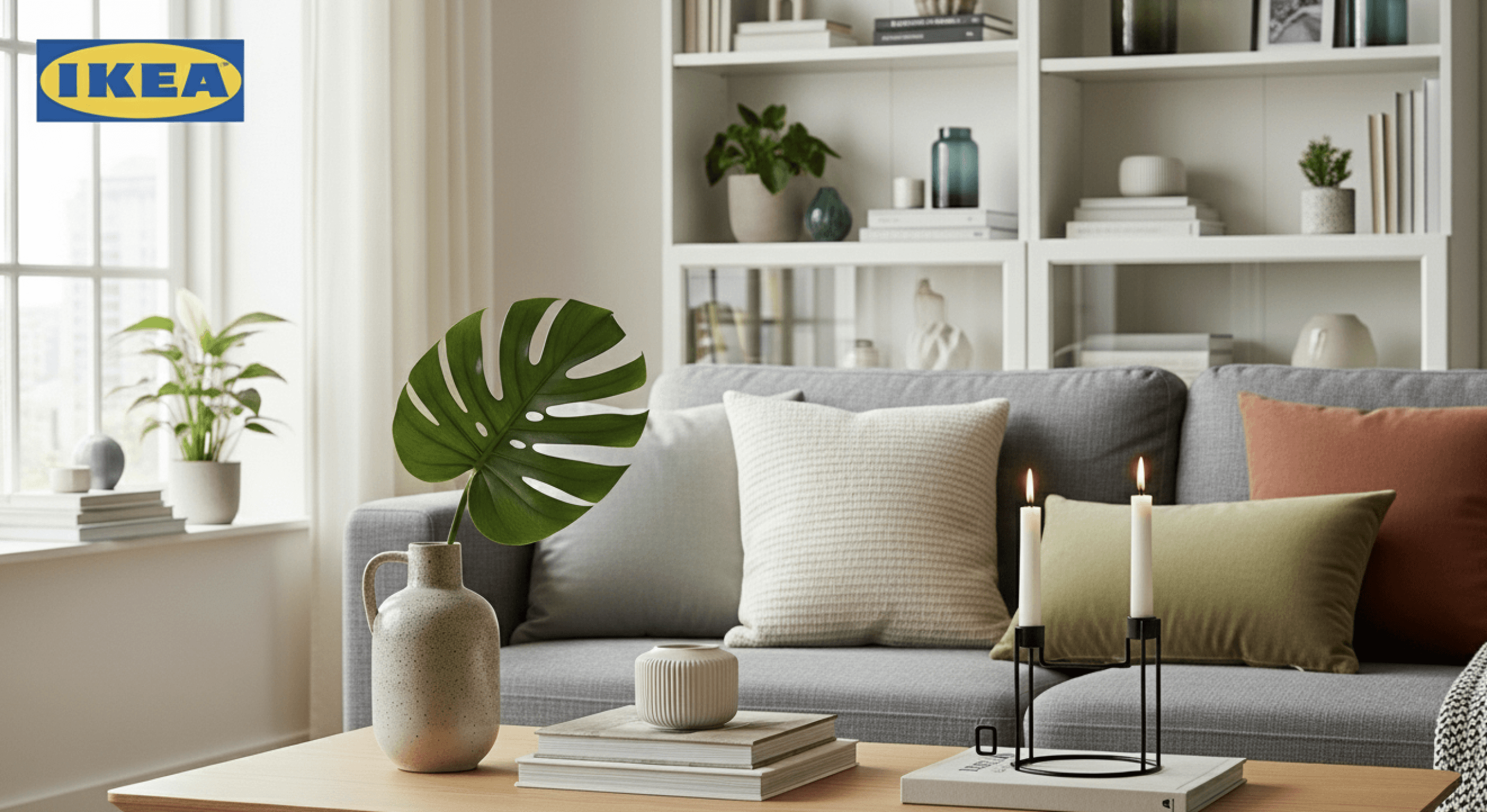Modern living room with stylish decor and accessories.