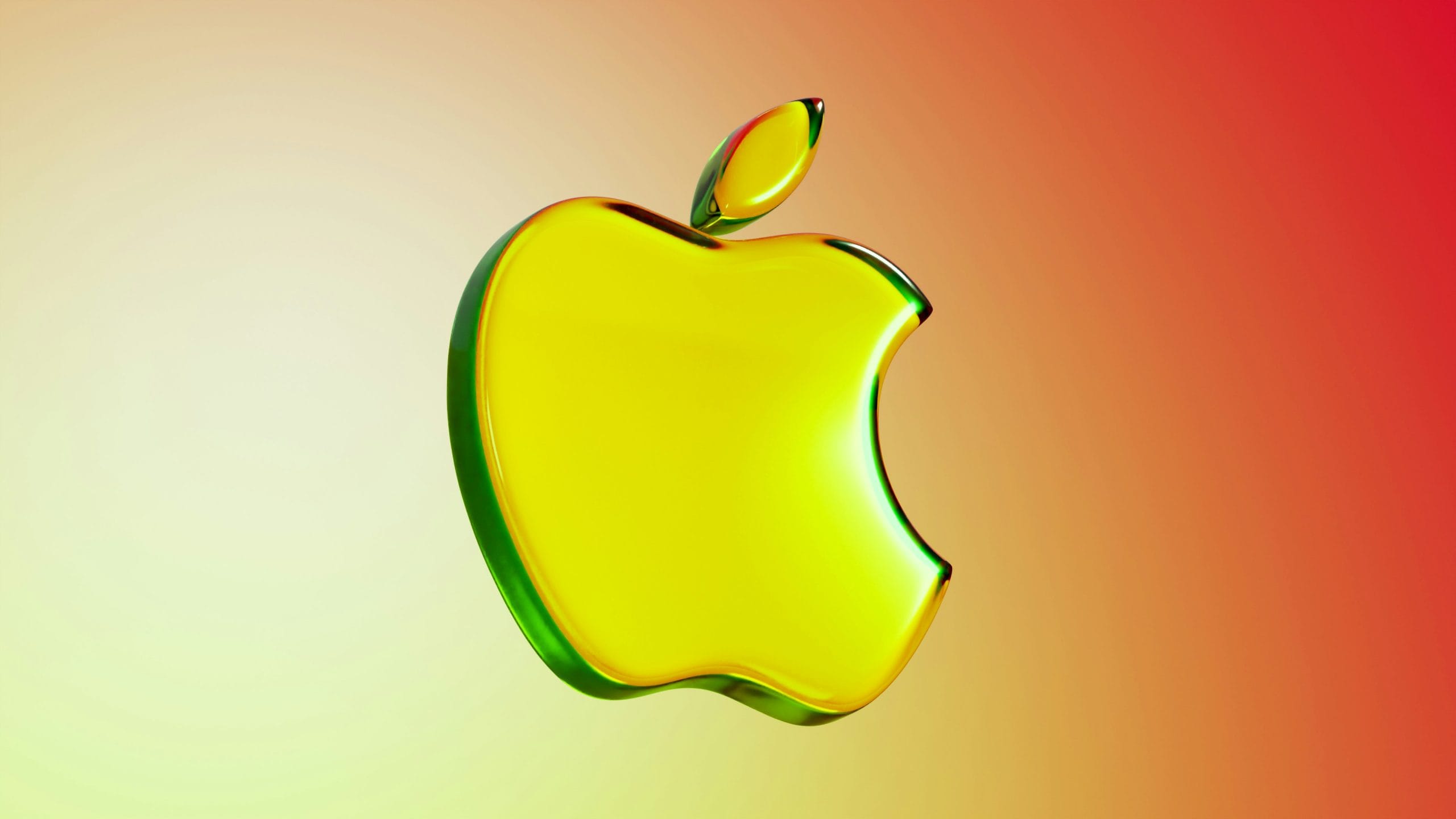 Glossy apple logo with gradient background