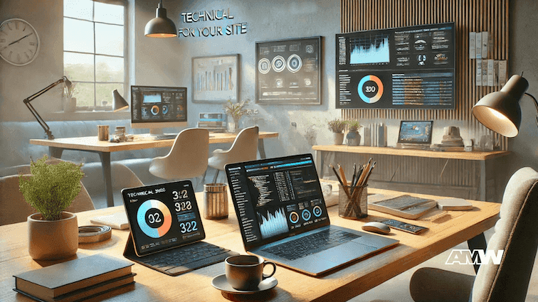 Modern office with multiple screens displaying data analytics.