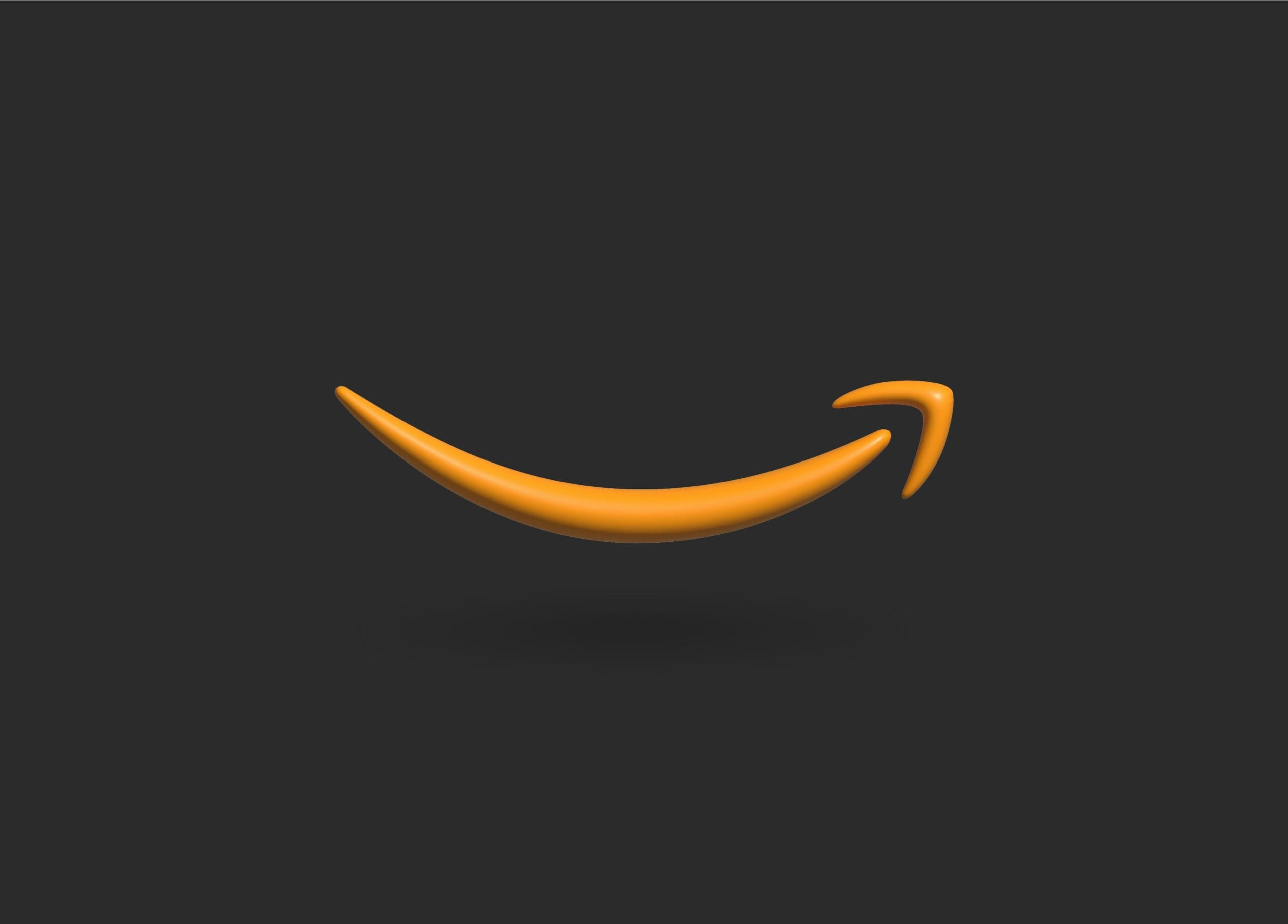 3D curved yellow arrow on dark background