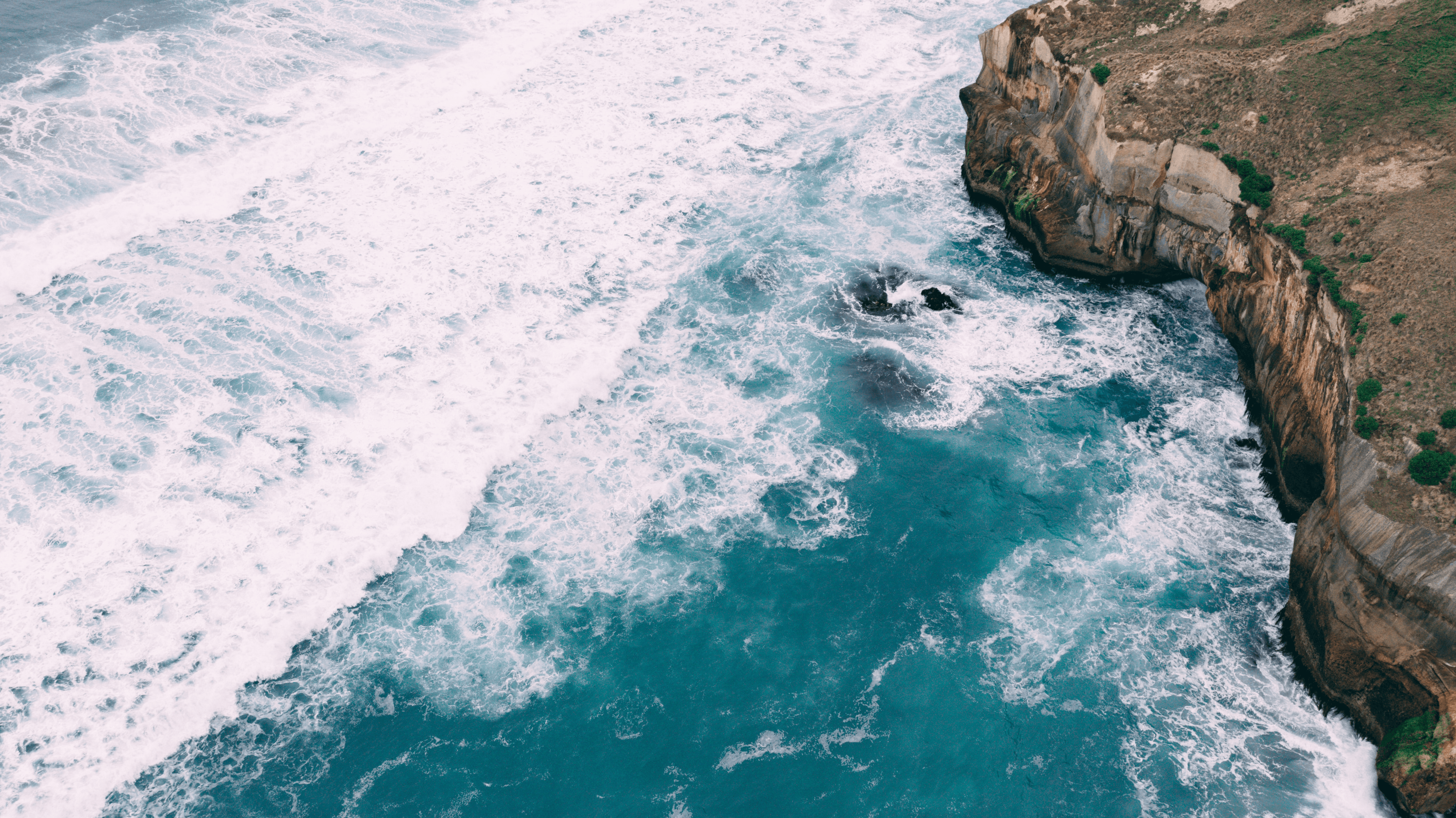 Bird`s-eye view, ocean.