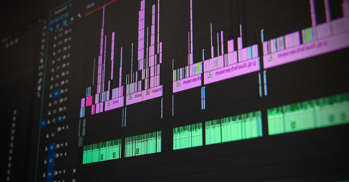 Audio editing software interface with colorful waveforms.