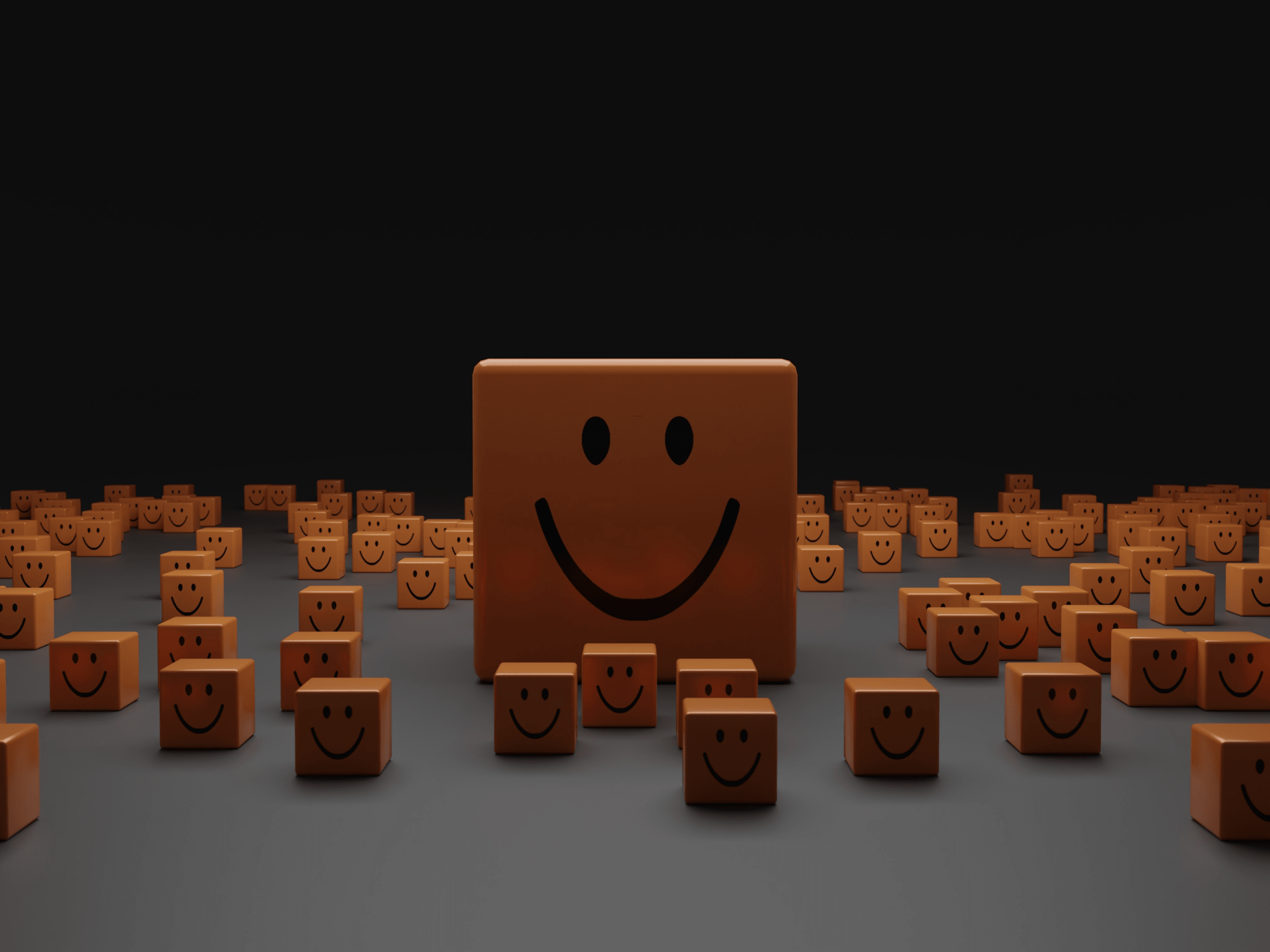 Boxes, smile face.