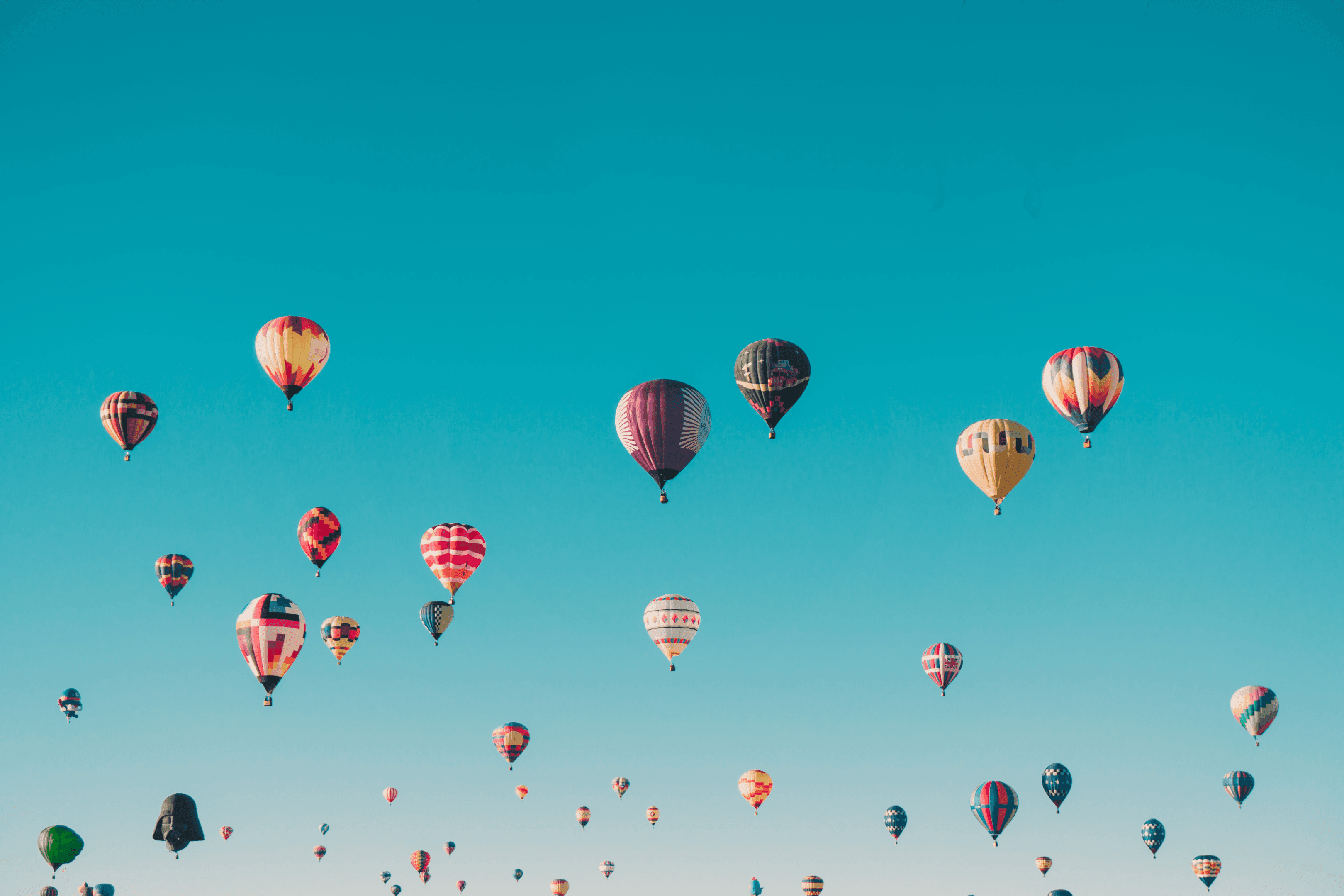 Balloons, sky.