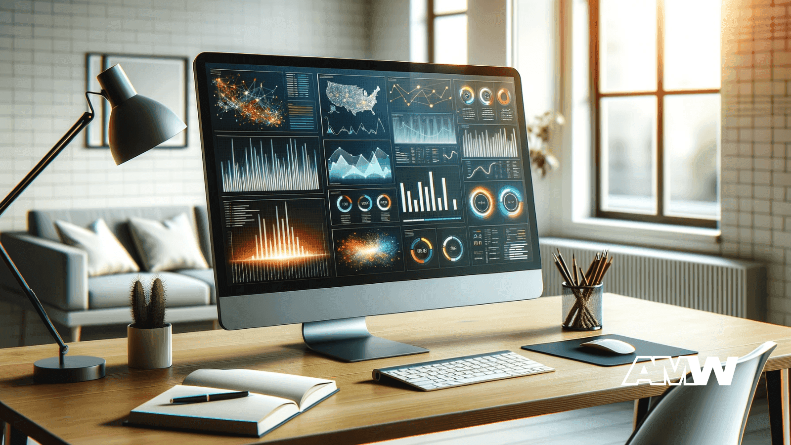 Computer screen, analytics.