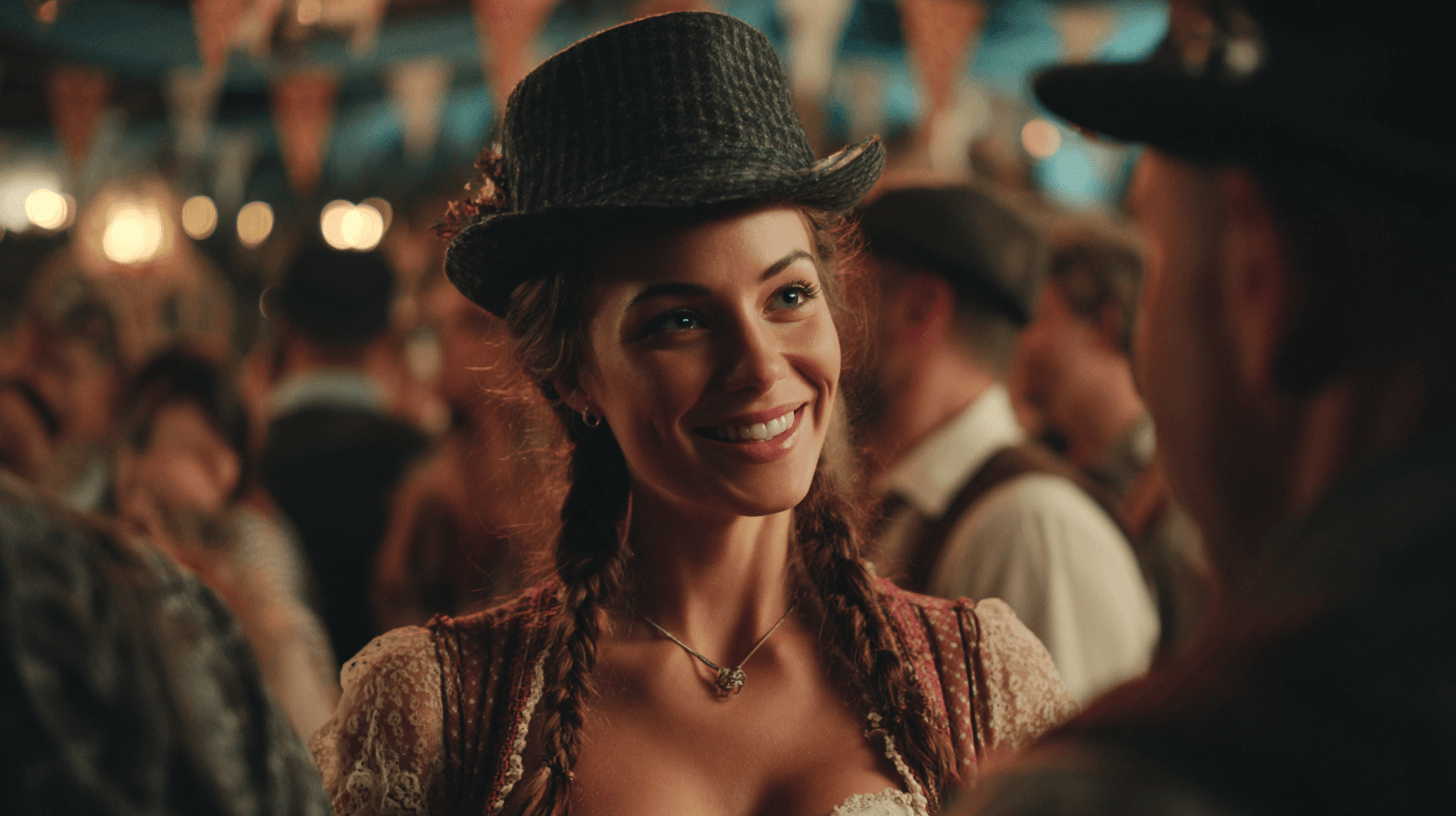 Woman in traditional attire at Oktoberfest celebration
